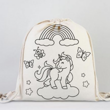 Load image into Gallery viewer, Unicorn & Cat Drawstring Bag
