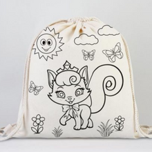 Load image into Gallery viewer, Unicorn & Cat Drawstring Bag