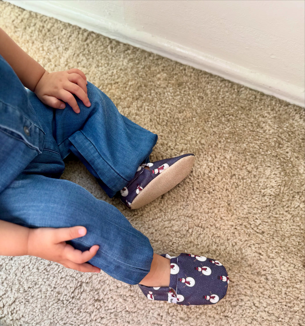 Snowman  - Organic Cotton Baby Shoes