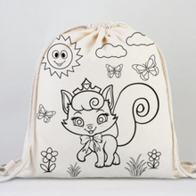 Load image into Gallery viewer, Unicorn &amp; Cat Drawstring Bag
