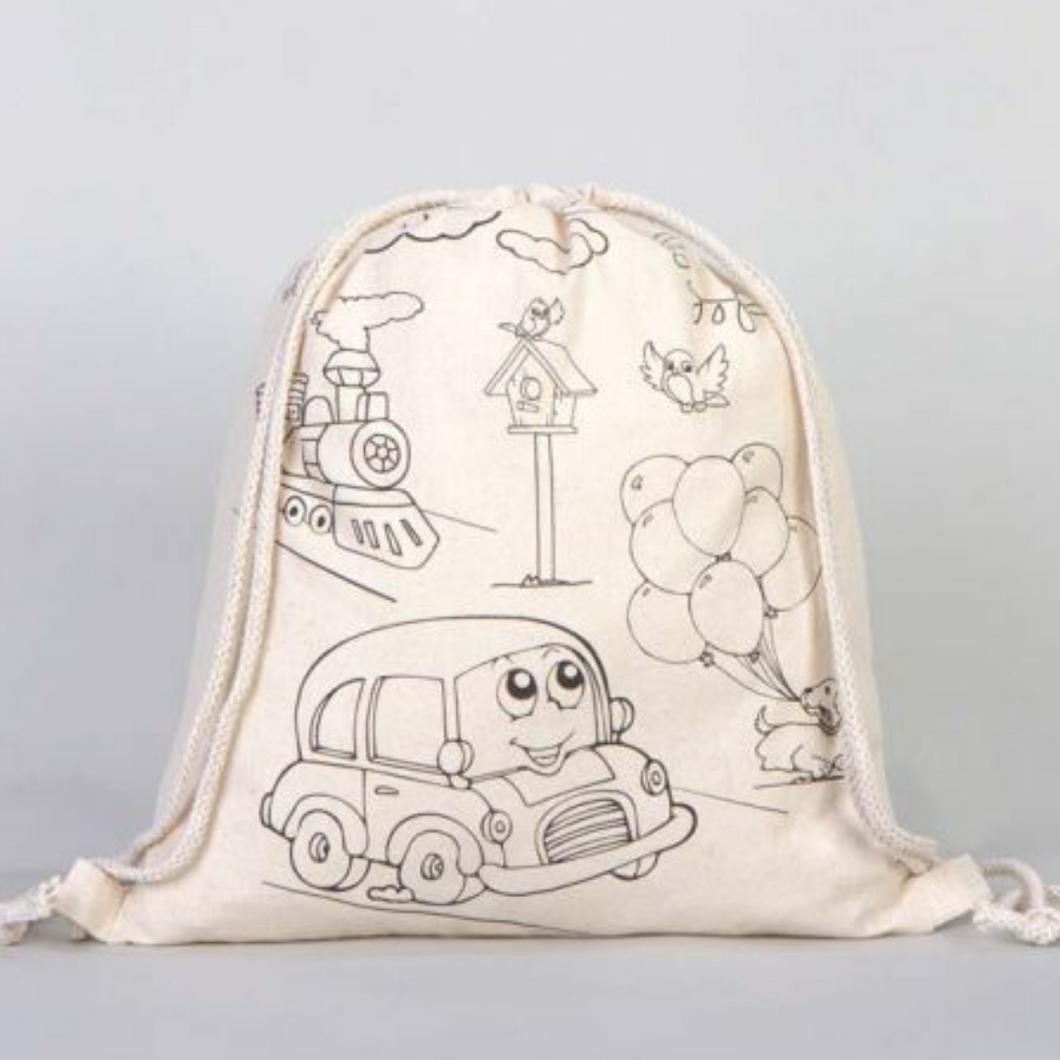 Vehicles Drawstring Bag